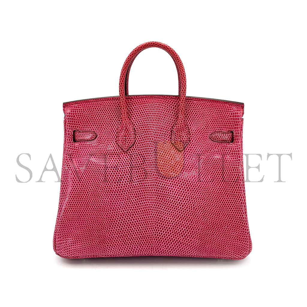 HERMES BIRKIN 25 FUCHSIA LIZARD PHW (25*18*14cm)